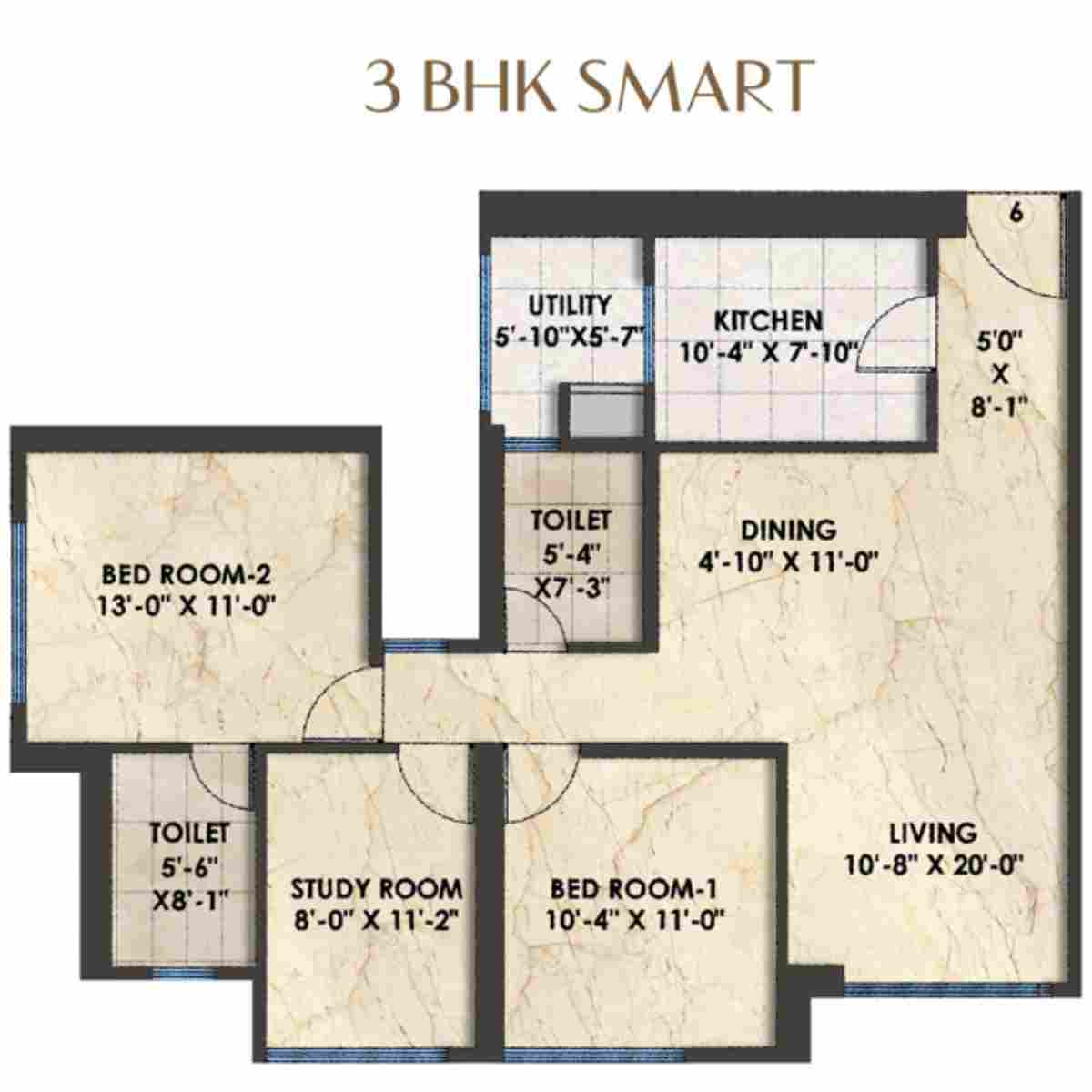 Bhoomi-Simana-Floor-Plan-3-BHK-Smart-948-sqft